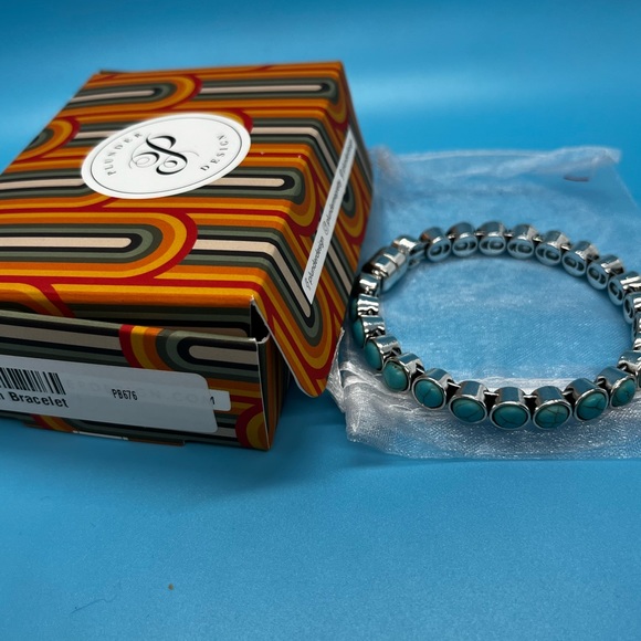 Plunder Design Eden magnetic bangle bracelet-NIB Marbled Turquoise - Picture 6 of 6
